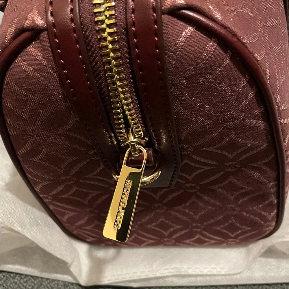 MICHAEL Michael Kors Maroon Patterned Duffel/ Satchel - Picture 6 of 11